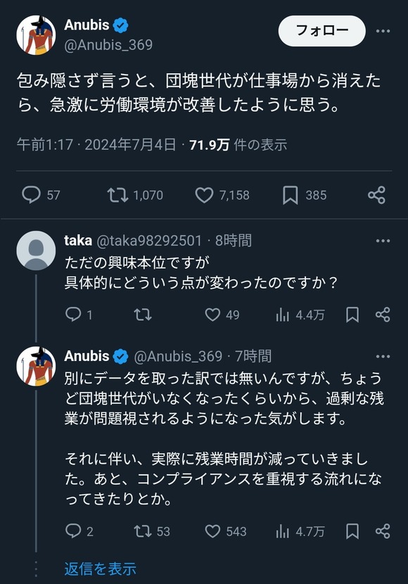 【悲報】Z世代「職場から団塊世代が消えたらクッソ働きやすくなった」