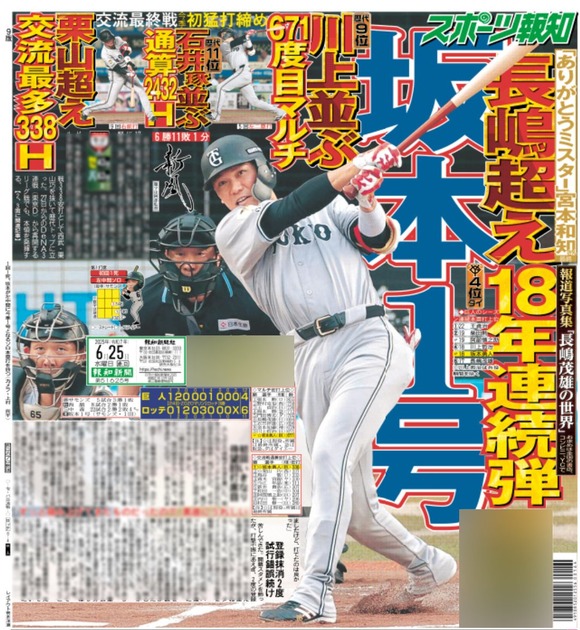 【悲報】巨人交流戦11位のスポーツ報知1面ｗｗｗｗｗｗｗｗｗｗｗｗｗｗ