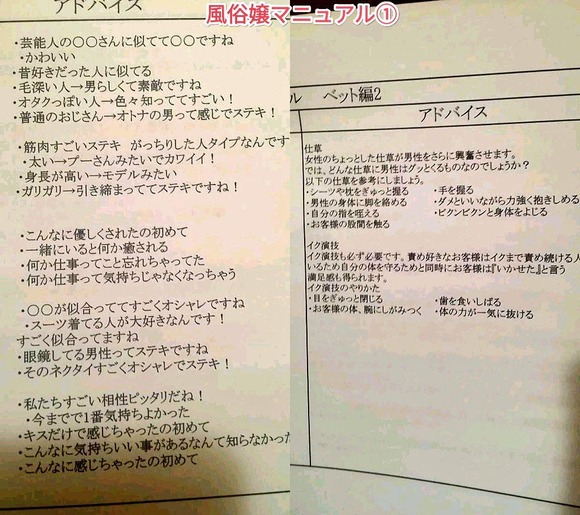 【画像】嬢のマニュアルが絶望的「太った人←プーさんみたい」「毛深い人←男らしくて素敵」←これｗｗｗｗｗｗｗｗｗｗｗｗｗｗｗｗ