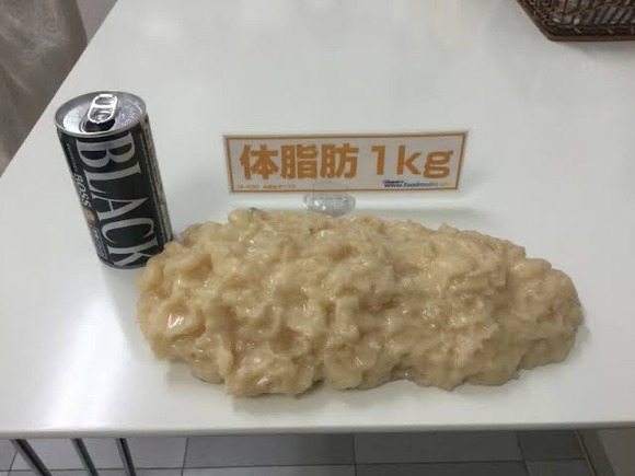 【画像】　脂肪1キロ、予想以上にでかい・・・