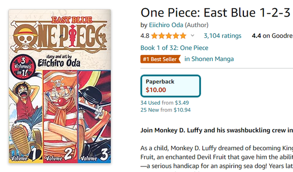 【朗報】実写ワンピの影響により米amazonでワンピースの1、2、3巻がベストセラー1位ｗｗｗｗ