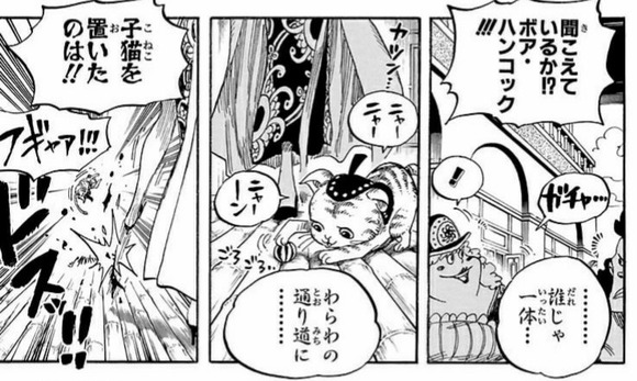 【ワンピース】ボア・ハンコックさん、子猫は蹴るし子供が作った粘土細工は壊すのでヒロインレース脱落ｗｗｗｗｗｗｗｗｗ