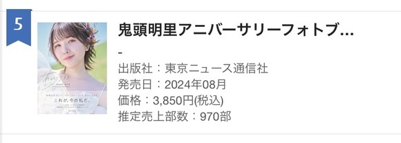 【悲報】鬼頭明里さん、ビキニ姿でグラビア界に乗り込むも写真集売上970部の大爆死ｗｗｗｗ