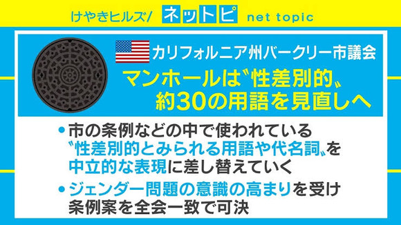 【悲報】女さん「マンホールは”性的差別”です！早急に名称の変更を！」