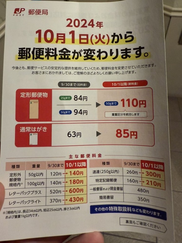 【悲報】郵便局「10月から、はがき一枚出すのに85円切手買ってくださいね！」→年賀状民、逝くｗｗｗｗｗｗｗｗｗｗｗｗｗｗｗｗ