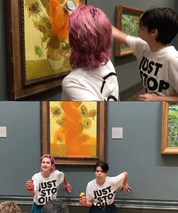【悲報】女の子さん、ゴッホのひまわりの絵にトマトスープをぶっかけて逮捕ｗｗｗｗｗｗ(画像あり)