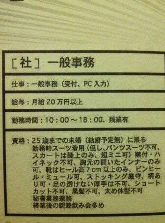 【画像】女性たちが激怒しそうなドストレート過ぎる求人ｗｗｗｗｗｗｗｗｗｗｗ