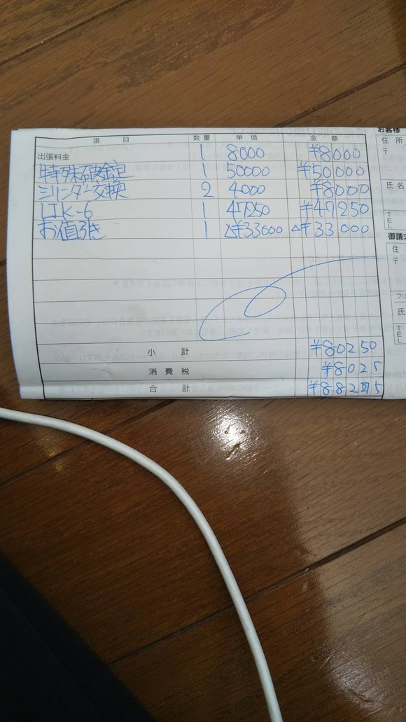 【画像】家の鍵失くして鍵屋呼んだ結果ｗｗｗｗｗｗｗｗｗｗｗｗ