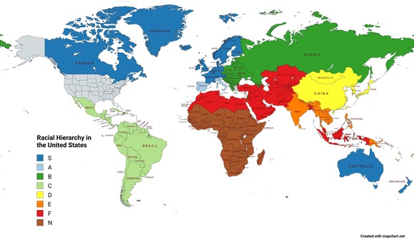 【画像】アメリカ人「各国の人種ヒエラルキーを発表するぞｗｗｗｗｗｗｗｗｗｗｗ」