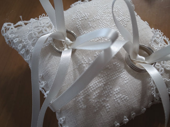 クロスステッチのリングピロー Wedding Note クロスステッチのリングピロー Wedding Note