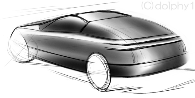 01 43 斜め後ろからの ラフ スケッチの描き方 Viva Car Design