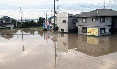 根新田地区の浸水状況