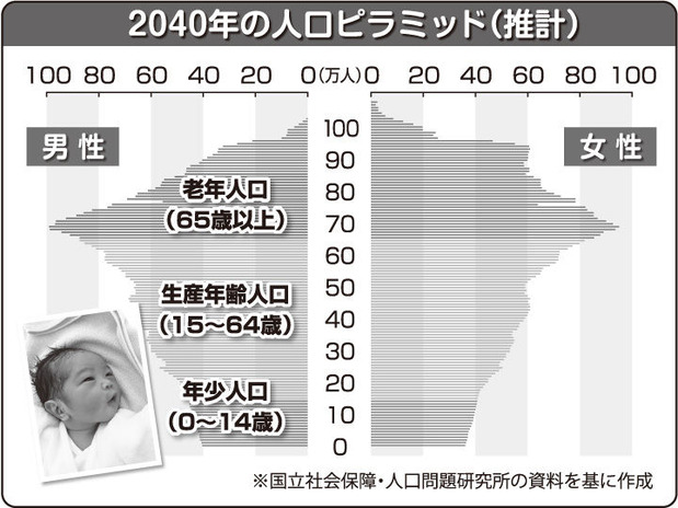 2040年の人口構成