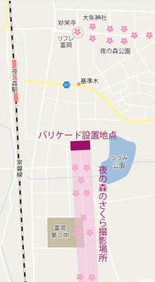 夜の森地区の地図