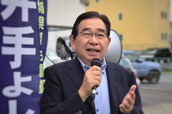 JR大甕駅での県議会報告