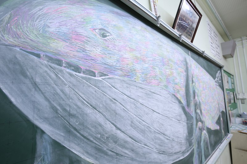 東海村で 黒板ジャック 刹那の芸術に中学生がビックリ ほっとメール ひたち