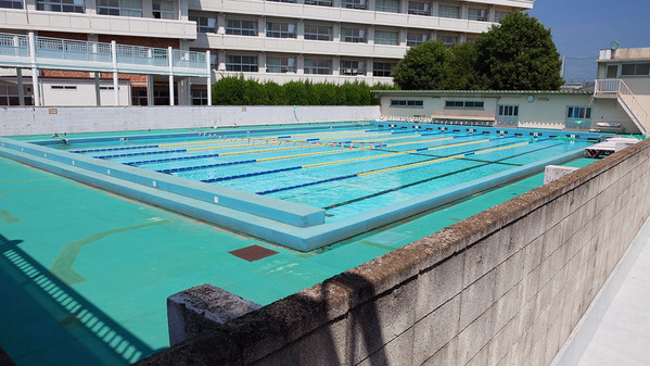 県立日立一高のブッロク塀改修予定箇所