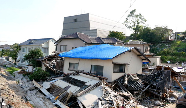 益城町の被災現場