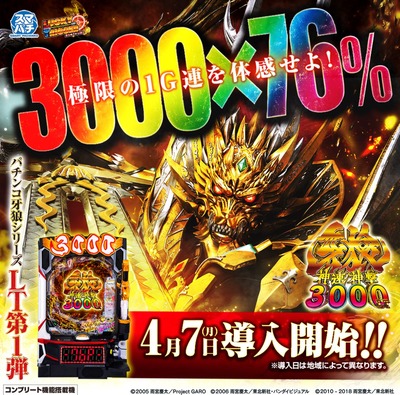 e牙狼神速神撃3000LTの新台評価・感想