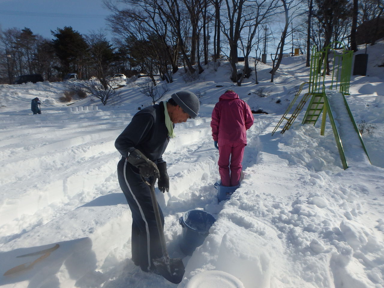 青根温泉雪あかりの準備 会場で どんづまり温泉 青根温泉雪あかりの準備 会場で どんづまり温泉