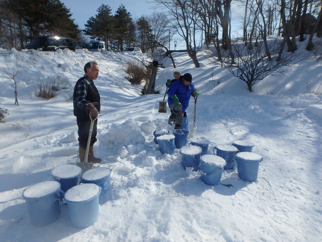 青根温泉雪あかりの準備 会場で どんづまり温泉 青根温泉雪あかりの準備 会場で どんづまり温泉