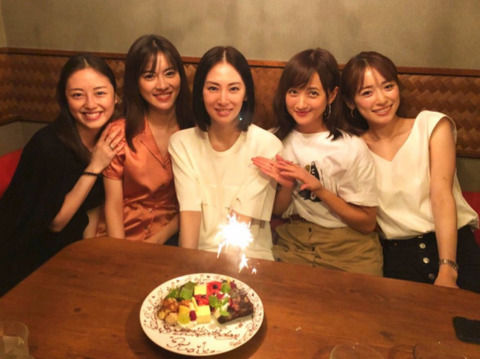 【画像あり】「最強に顔の偏差値高い女子会」　北川景子の誕生日に“全員美女”な元セーラー戦士が集結！