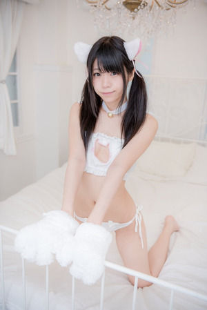 【清楚系ビッチ】清潔感↑↑な白ランジェリー＆猫ランジェリー着用女子画像！