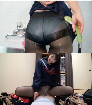 黒髪ロングな愛されロリ顏ＪＫの黒パンスト履いたまま完全着衣セクロスがめっちゃシコい！！！