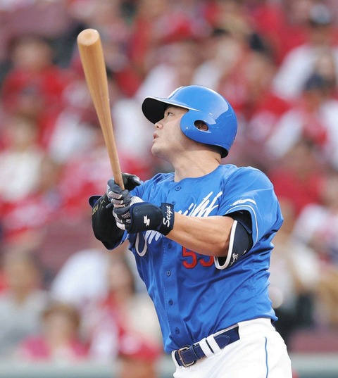 細川成也、1点リードの8回に今季13号ソロ！広島・栗林の初球をとらえ2戦連続アーチ！！