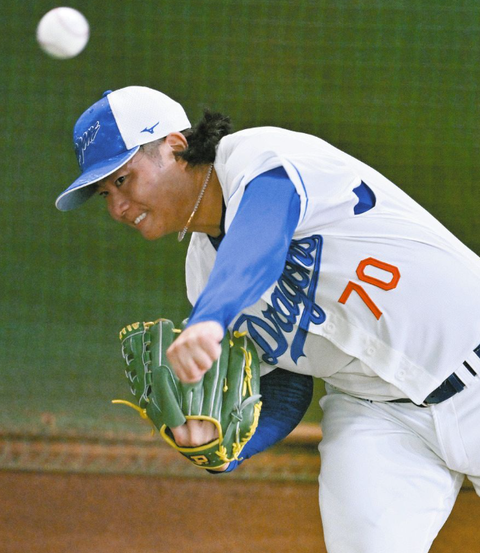 【中日】近藤廉、球速アップを目指す！「真っすぐだけを」25球力強く投げ込む