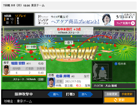 【朗報】阪神 佐藤輝明第11号ホームランwwwwwwwwww