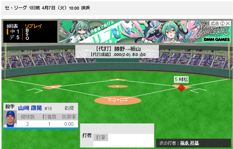 【手首クルクル】中日 板山祐太郎が代打ホームランｗｗｗ