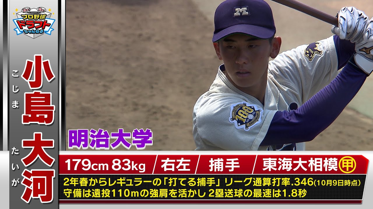 【西武】明治大・小島大河のドラフト1位指名を公言！！