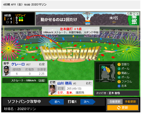 【朗報】山川本日2本目のホームランwwwwwwwwwwww
