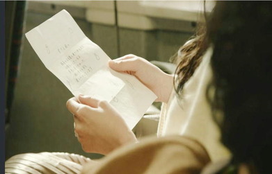 手紙が目に入る