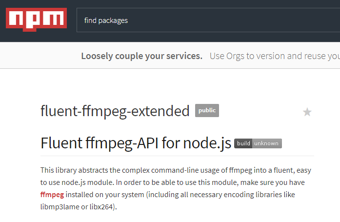 fluent ffmpeg npm fluent ffmpeg npm