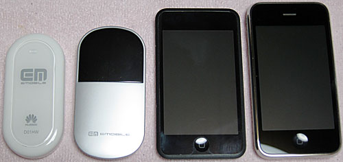 PocketWiFi with D01HW, iPhone and iPod touch(First)