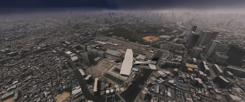 MSFS2024_202609_23C172overKyobashi2Morinomiya