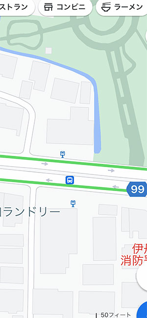 AppleMap12_BusStopGoogleMap