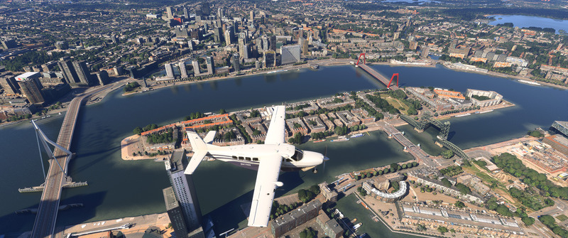 MSFS2024_202603_13C208overRotterdamKoningshavenbrug