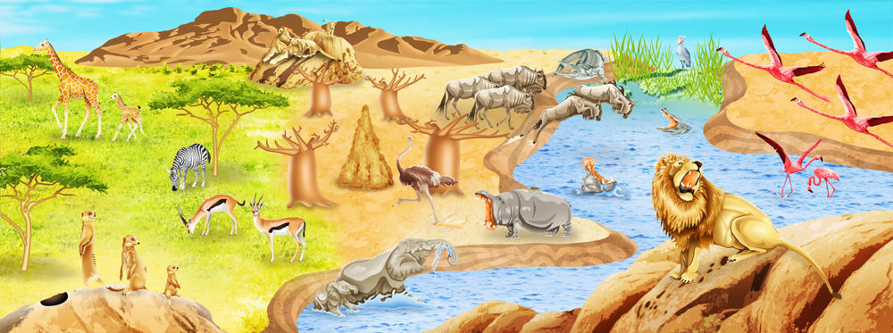 いろいろな動物 昆虫 恐竜の世界観をイラストで表現しました 世界の動物達を透視リアルイラストで表現18