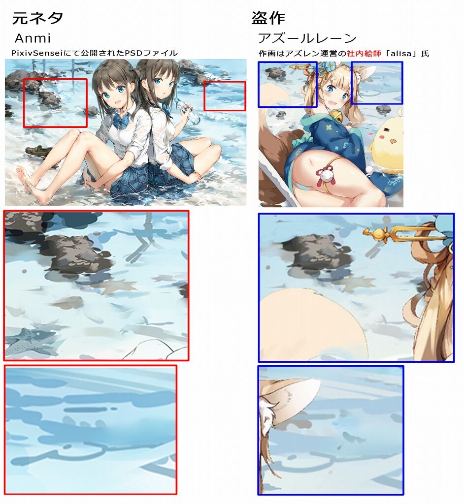 アズレン Anmi先生 過去にアズレン開発の自社社員であり長門担当のalisa先生にトレパクをされていた 絵柄を真似てるだけ 同じ素材を使っただけ との意見も 同人速報 アズレン Anmi先生 過去にアズレン開発の自社社員であり長門担当のalisa先生にトレパクをされていた 絵柄を真似てるだけ 同じ素材を使っただけ との意見も 同人速報