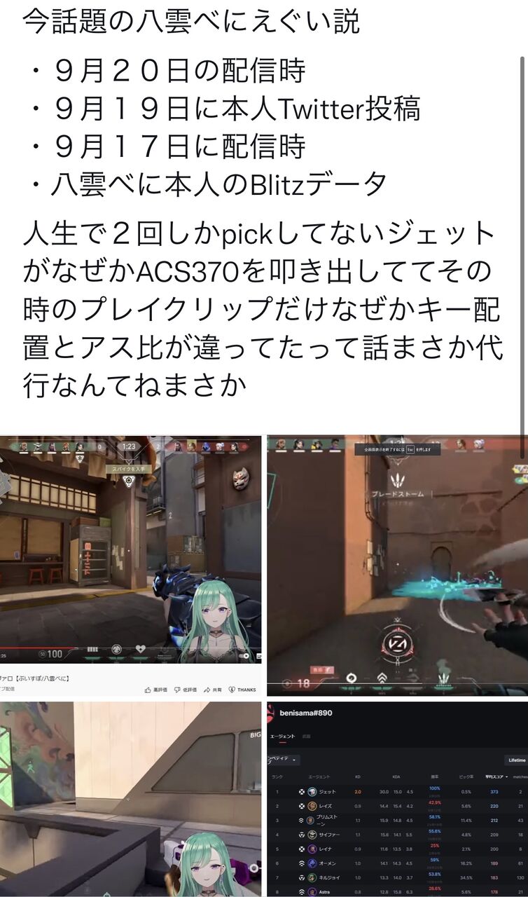 ぶいすぽ 八雲べにがvalorantでcrのおじじ Zepher Rionとスマーフして炎上 代行は Crスマーフ部門作ってて草 八雲べに スマーフはだめ ってのツイ消ししてるじゃん 同人速報