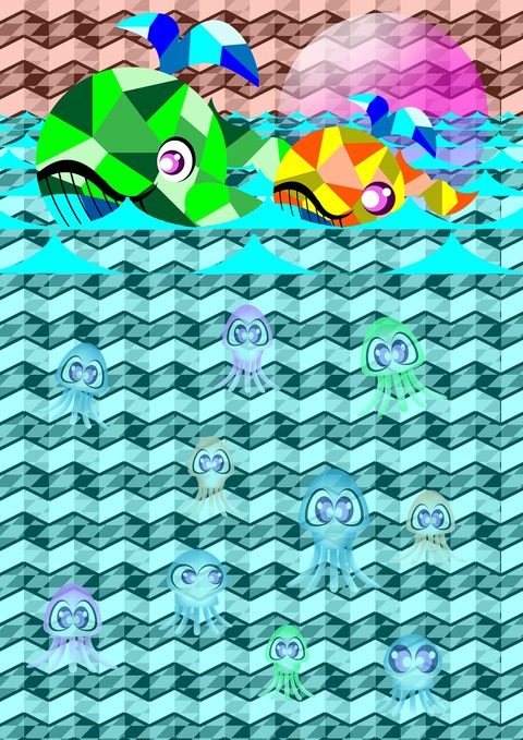 立体クジラ&イガうにくん-6