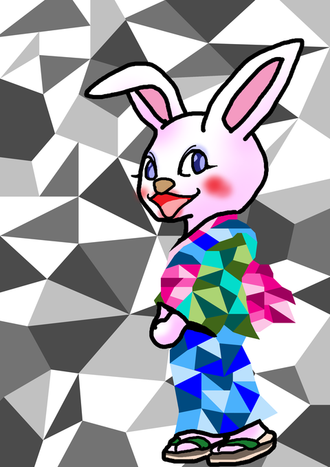 浴衣ウサギ－１