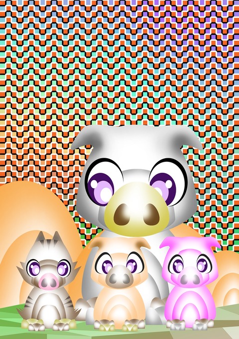 子ブタ＆ウリ坊・イノシシ－５