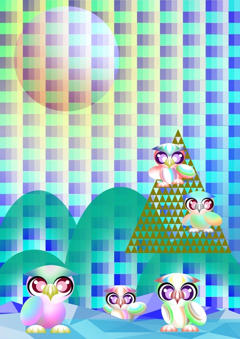 スプレーアート～フクロウ～－３