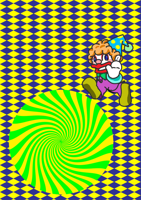 巨大ボールとピエロ だまし絵気分のイラスト日記 Doumeiのブログ 巨大ボールとピエロ だまし絵気分のイラスト日記 Doumeiのブログ