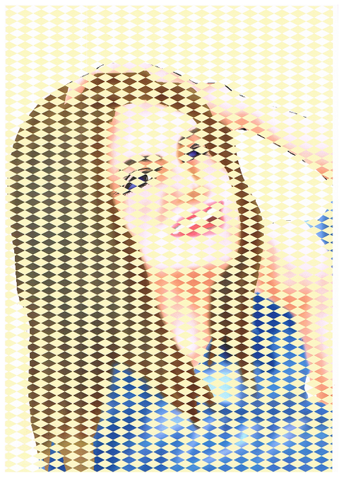 ひし形模様越しの女－３