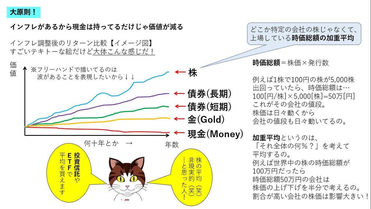 現金はインフレに弱いけど株式は強いのだ だうねこ日記